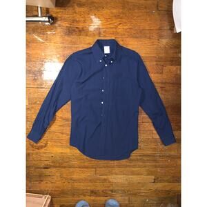 Brooks Brothers Regent Dress Shirt Navy Blue Small All Cotton